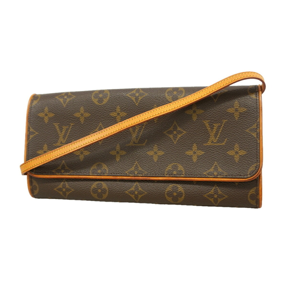 Louis Vuitton Monogram Pochette Twin GM Shoulder Bag M51852 Brown Women's